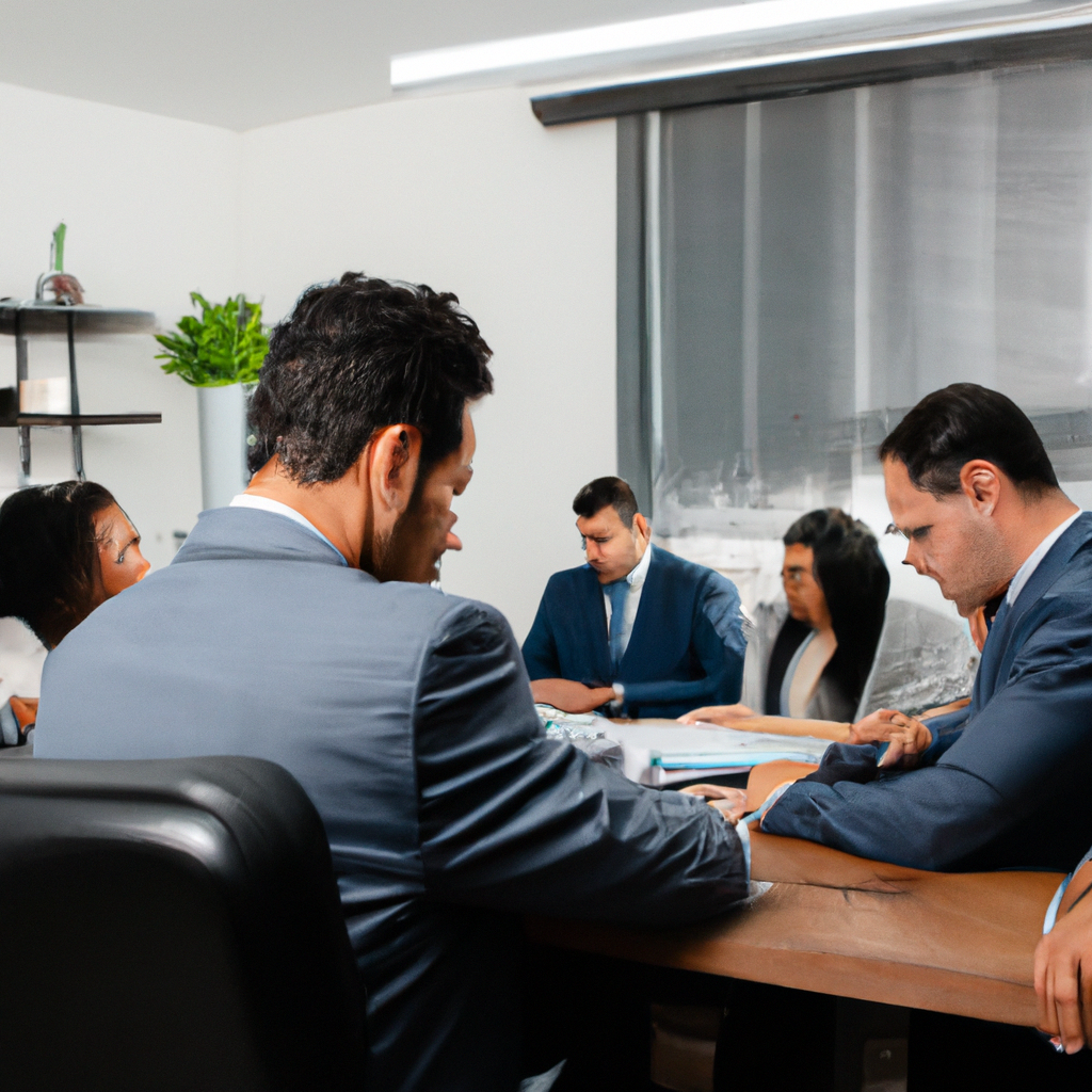 Equipe profissional de corretores imobiliários